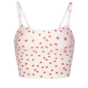 SKIMS red heart stretchy crop tank